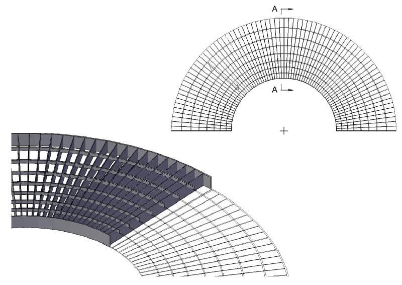 RADIAALROOSTER RVS EN ALU PERSROOSTER MAATWERK ROOSTER BAZO STAALBEHEER ROOSTERS